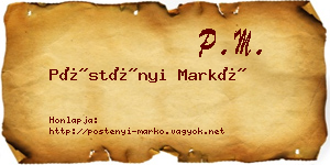 Pöstényi Markó névjegykártya